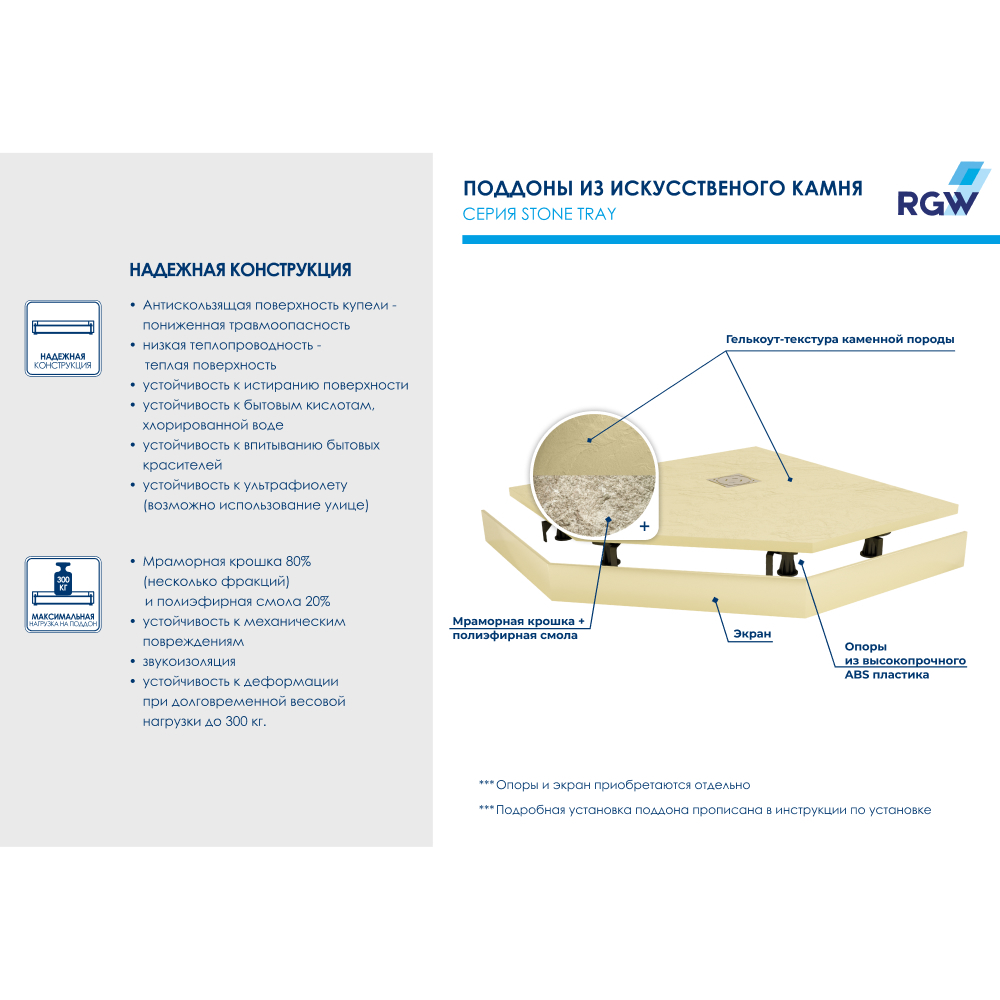 Поддон для душа RGW ST/T-Be 16155100-03 100x100 бежевый