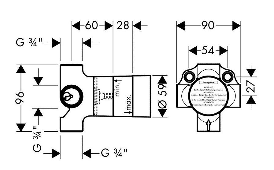 Скрытая монтажная часть для смесителя Hansgrohe Quattro 15930180