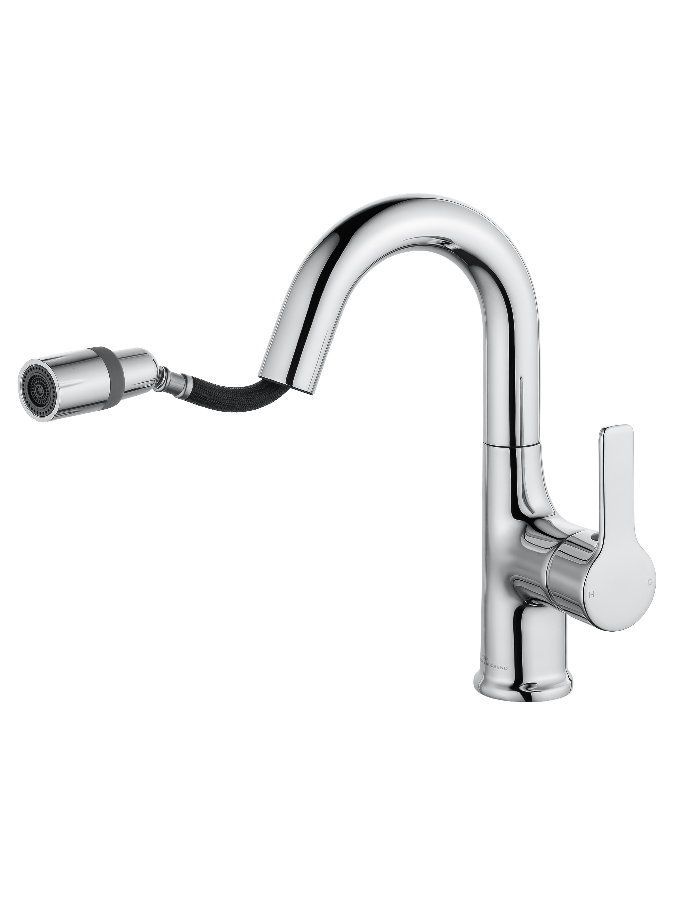 Смеситель для раковины Wonzon&Woghand WW-FE01L212-CR выдвижной излив, хром