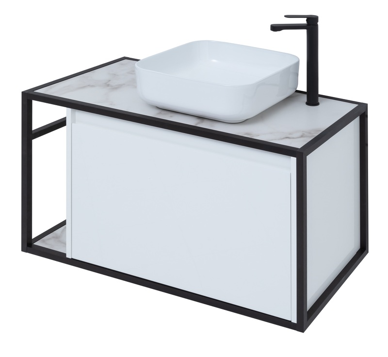 Мебель для ванной Aquanet Nova Lite Loft 90 см со столешницей, чаша справа, белый