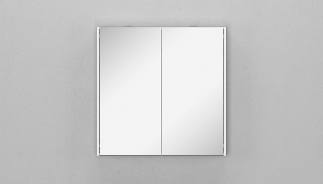 Зеркальный шкаф Velvex Klaufs 80 см, белый глянец