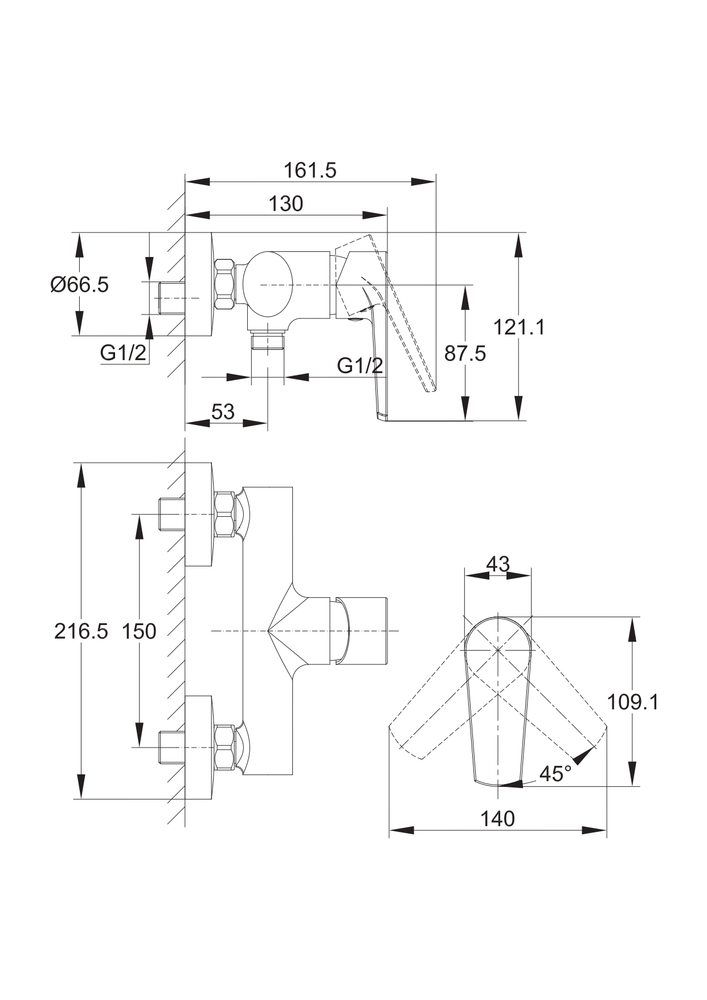 Смеситель для душа Cersanit Moduo A64099 хром