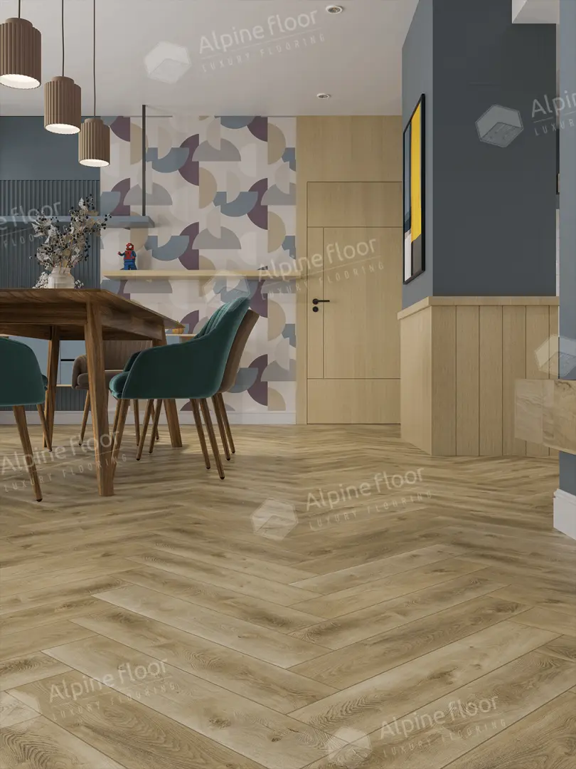 Виниловый ламинат Alpine Floor Parquet LVT Дуб Кастор 590x118x2.5 мм, ECO-16-34
