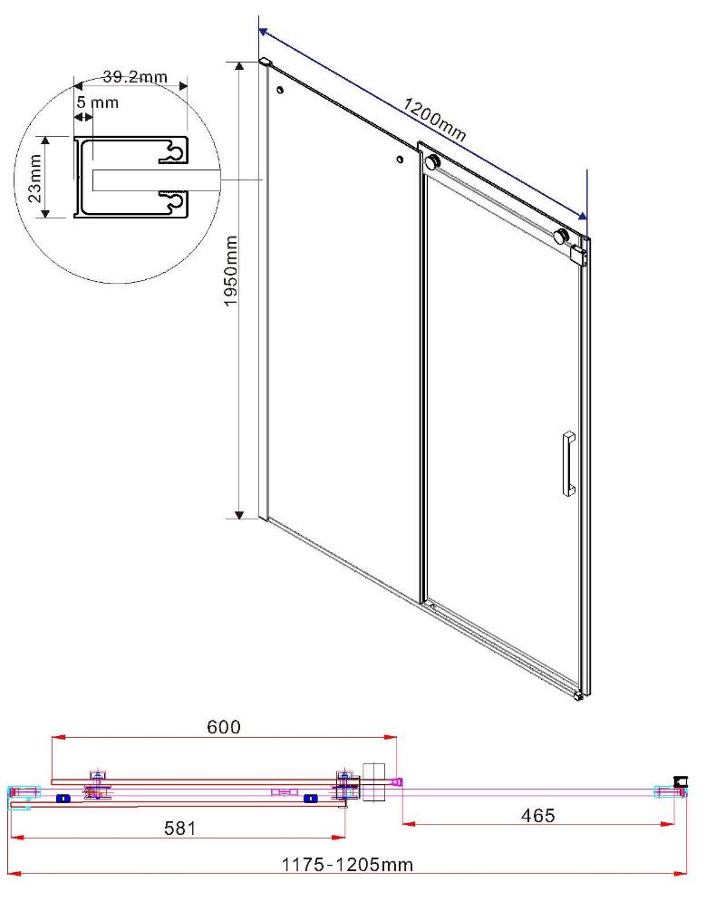 Душевая дверь Vincea Como VPS-1C 120x195 VPS-1C120CL хром, прозрачная