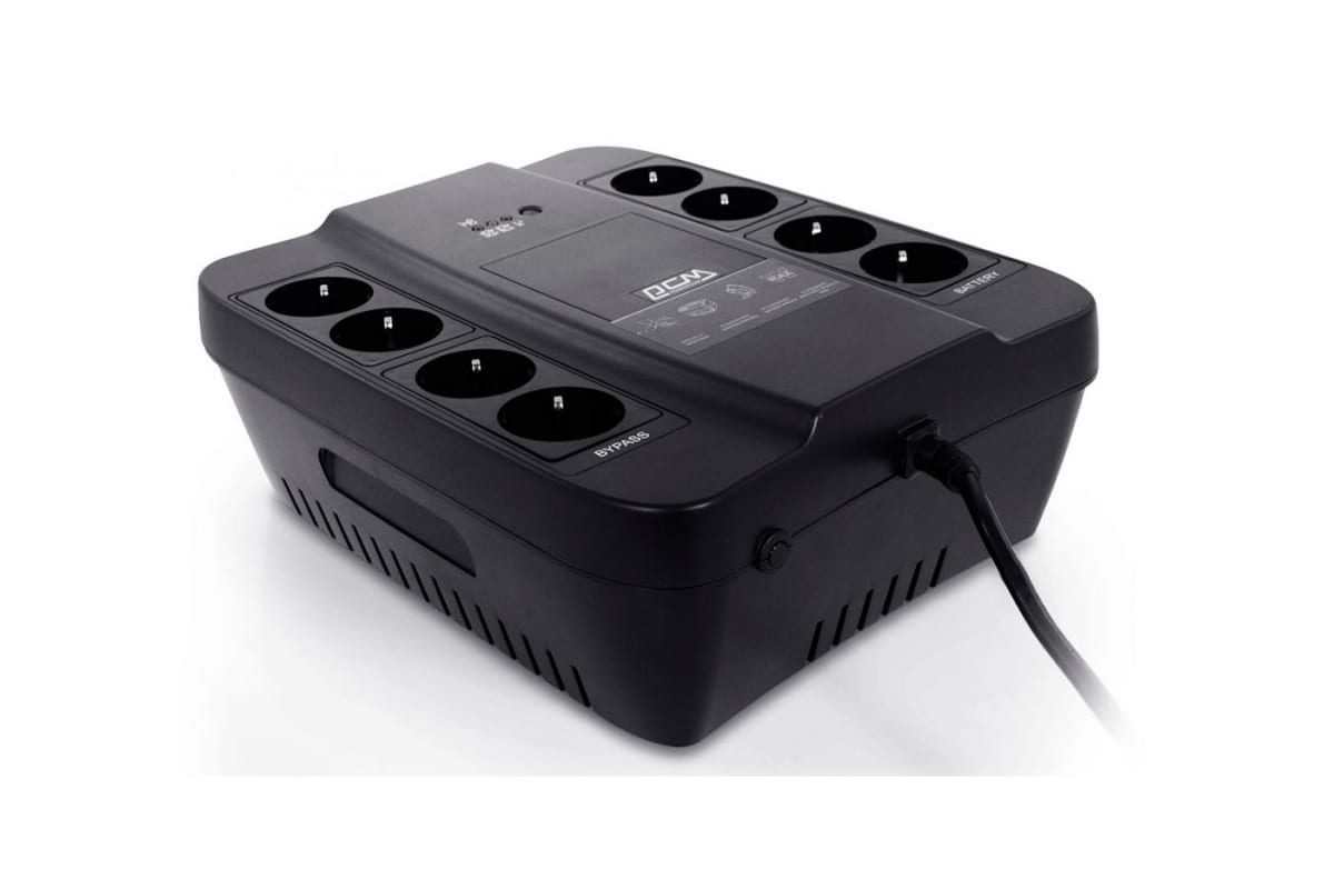 Источник бесперебойного питания Powercom Back-UPS SPIDER, OffLine, 850VA / 510W, Tower, Schuko SPD-850N