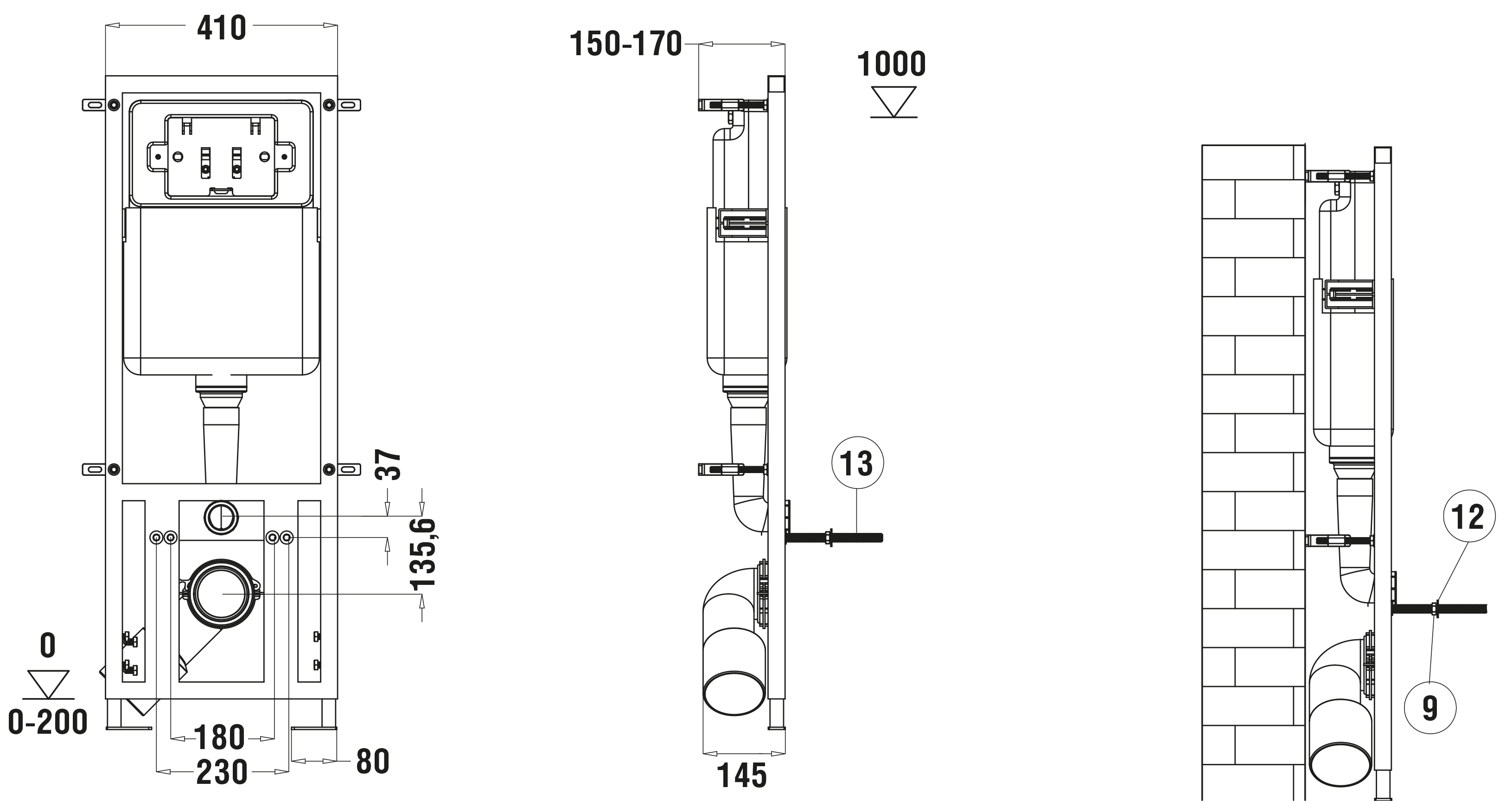 Комплект Weltwasser 10000011312 унитаз Merzbach 043 GL-WT + инсталляция Marberg 410 + кнопка Mar 410 SE MT-BL