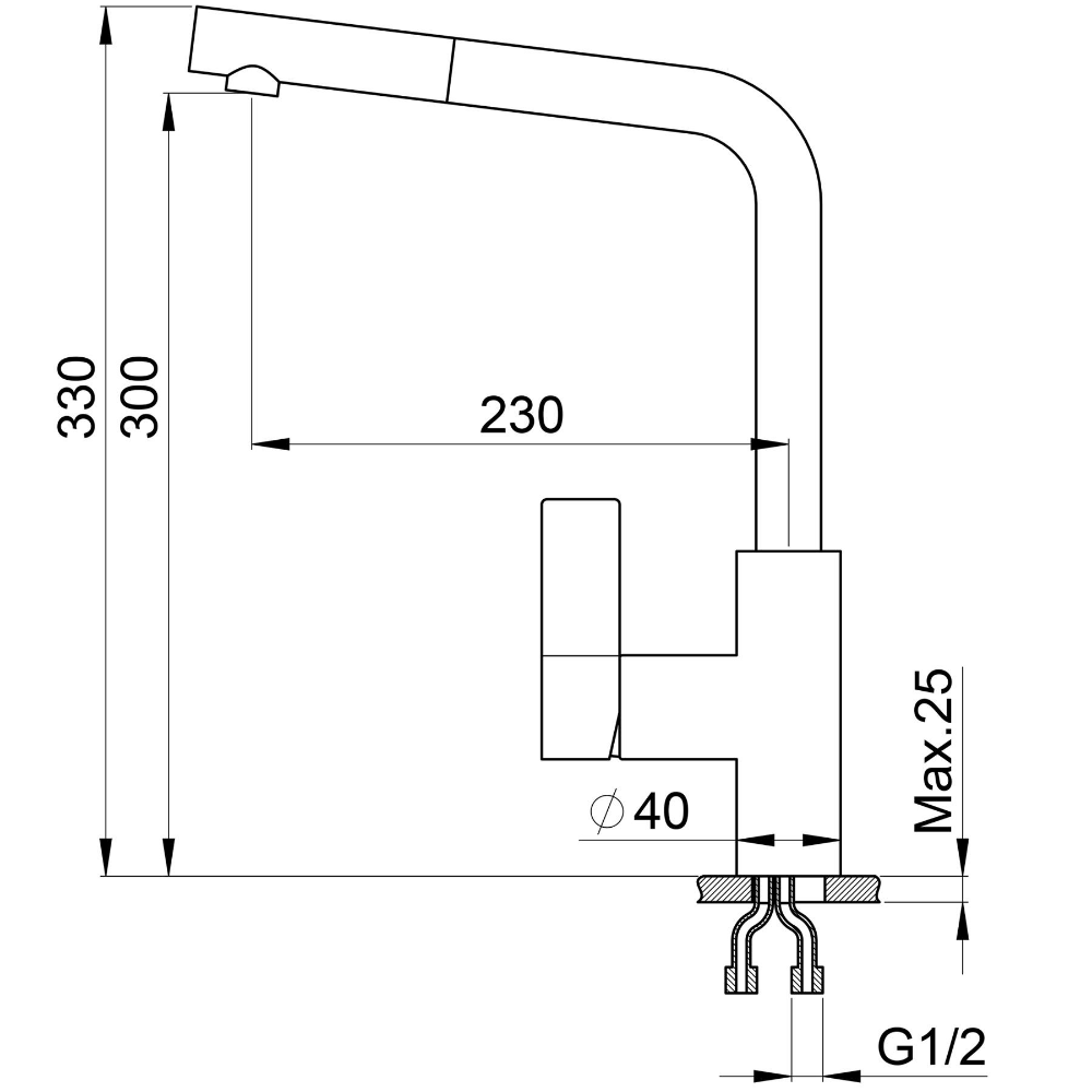 Смеситель для кухни Point PN3102BG светло-бежевый