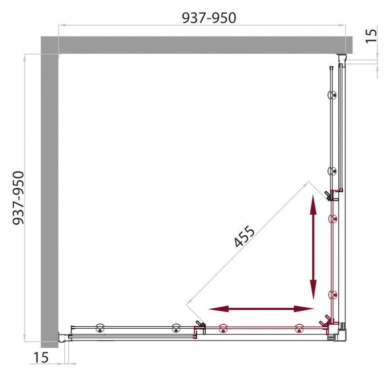 Душевой уголок BelBagno UNO-A-2-95-M-Cr 95x95 матовый