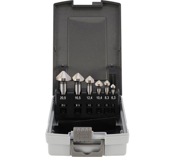 Набор зенковок H-Tools 90гр. 6.3-20.5мм 3z HSSE-Co5 6шт 745806EHT