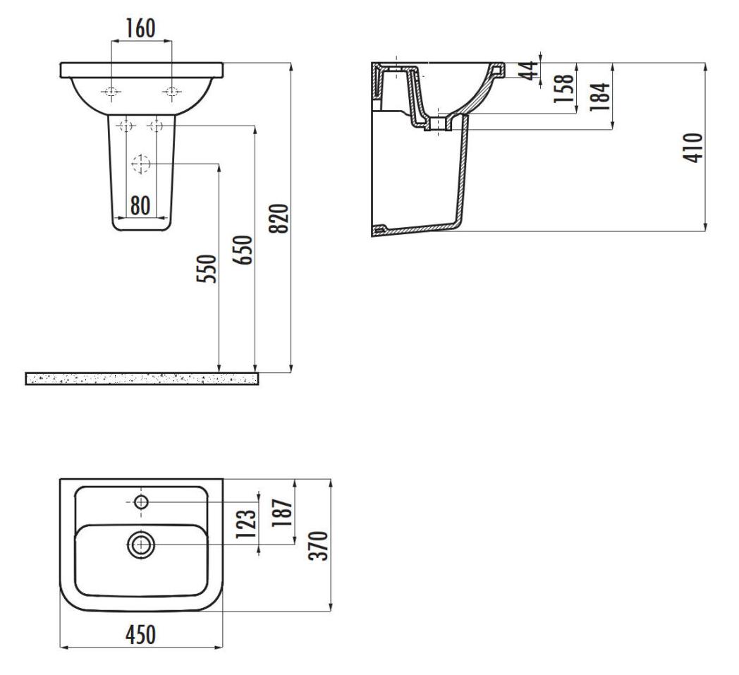 Раковина Creavit Key KY045-00CB00E-0000 45 см белый