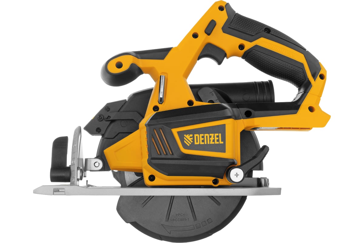 Циркулярная аккумуляторная бесщеточная пила Denzel ccs-165-0, 18 В, li-ion 27402