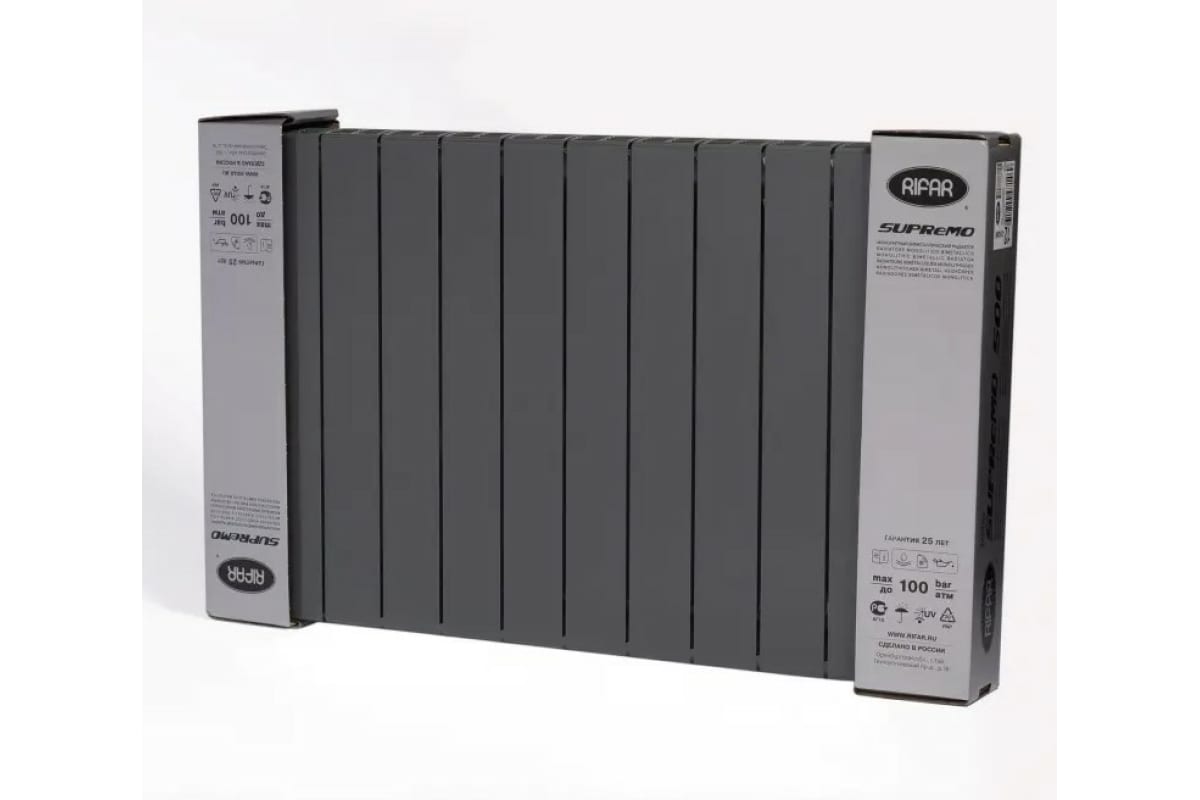 Радиатор Rifar SUPReMO 500x12 секций НП левый VL Титан S500-12 VL 7012