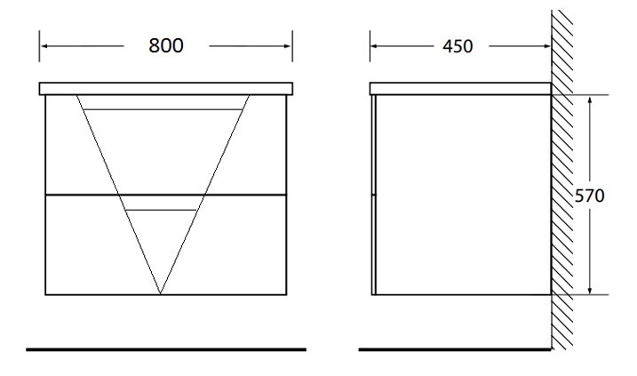 Тумба с раковиной BelBagno Vittoria 80 см Grigio Opaco