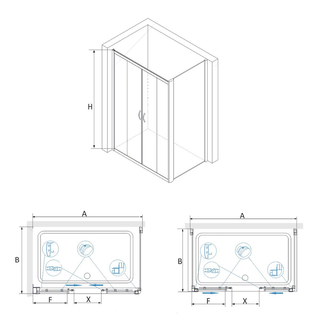 Душевой уголок RGW Passage PA-41 140x90 хром, матовое