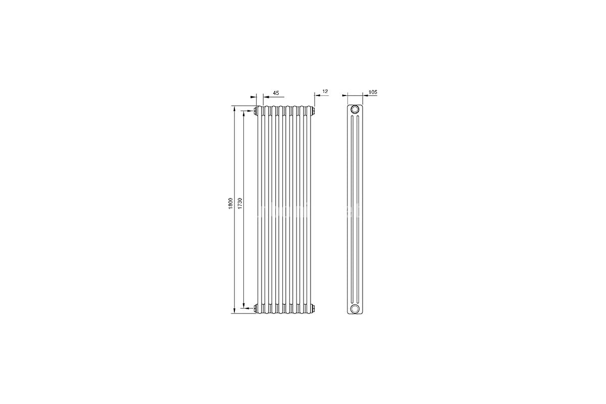Радиатор Arbonia 1/2 3180/06 № 69 ventil oben RAL9016