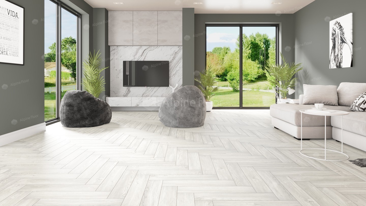 SPC ламинат Alpine Floor Parquet LVT Дуб Арктик 590x118x2,5 мм, ECO 16-4