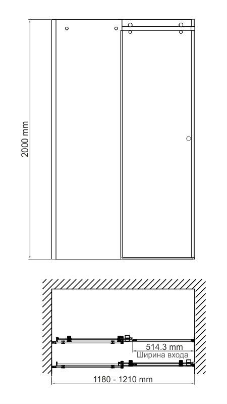 Душевая дверь WasserKRAFT Vils 56R05 120x200 см