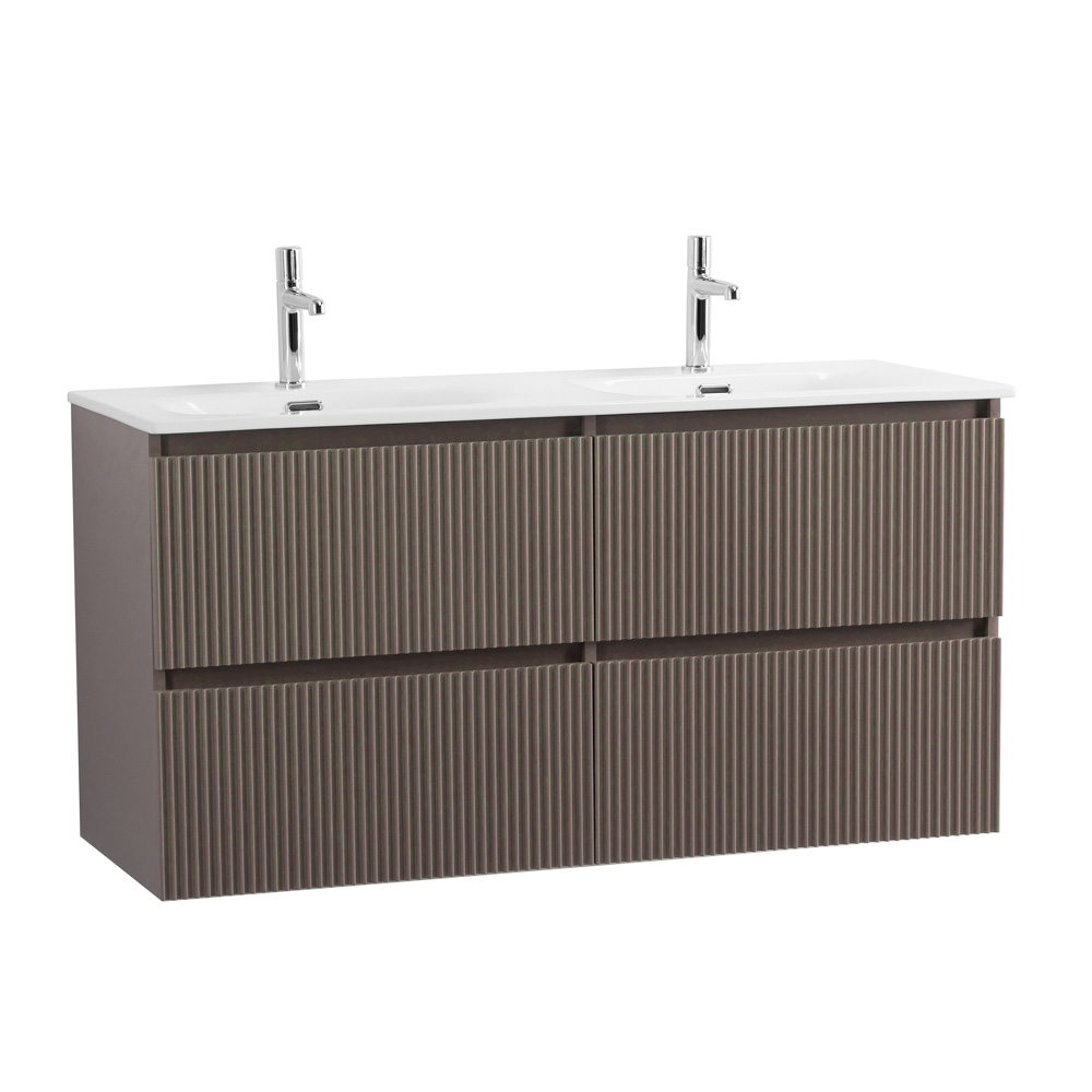 Тумба с раковиной BelBagno Uno 120 см, 4 ящика, Бежевый матовый