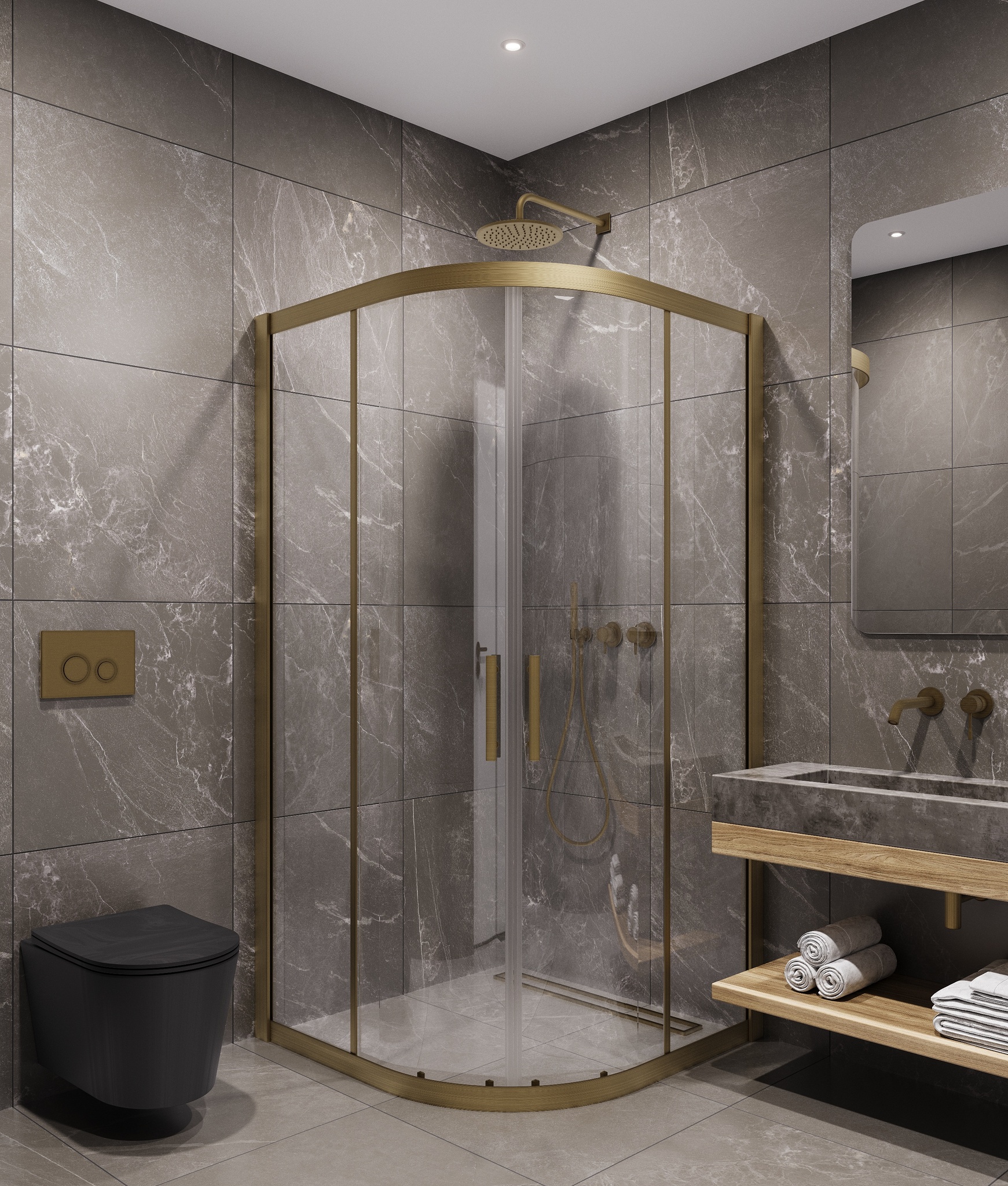 Душевой уголок Timo TPSS-100/17C-8 100x100 прозрачный, матовое золото