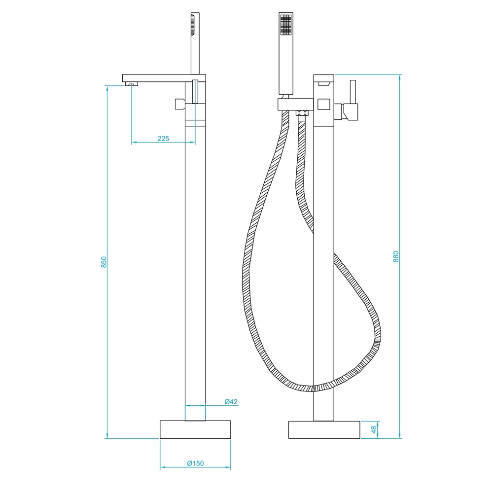 Напольный смеситель RGW Shower Panels SP-350 хром