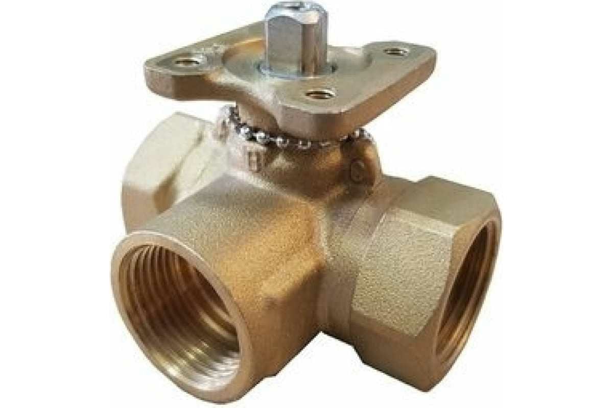 Трехходовой шаровой кран Techno 3040A латунный, под привод DN40, G1 1/2, КVS 25 640340-1