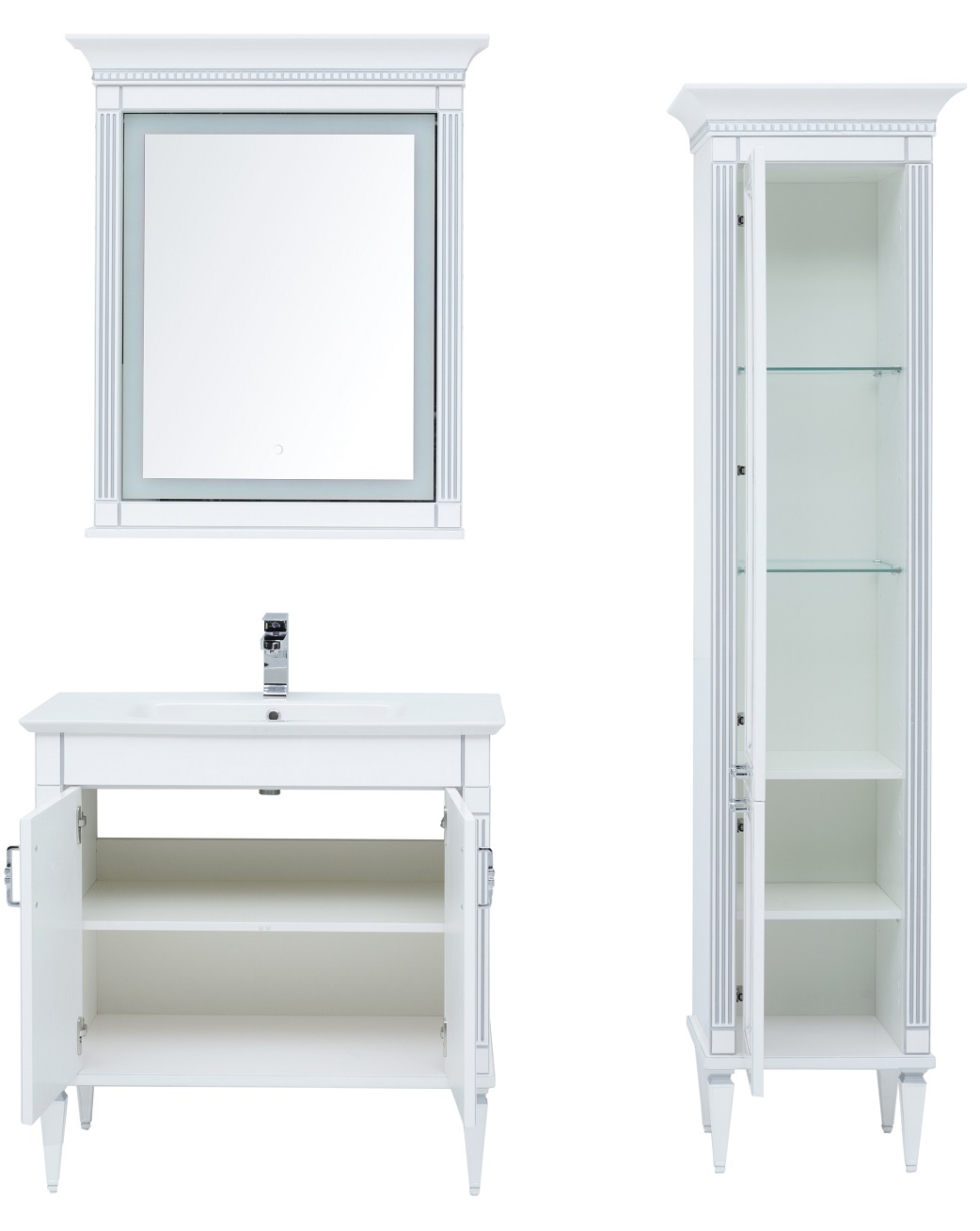 Мебель для ванной Aquanet Селена 90 см, белый, серебро