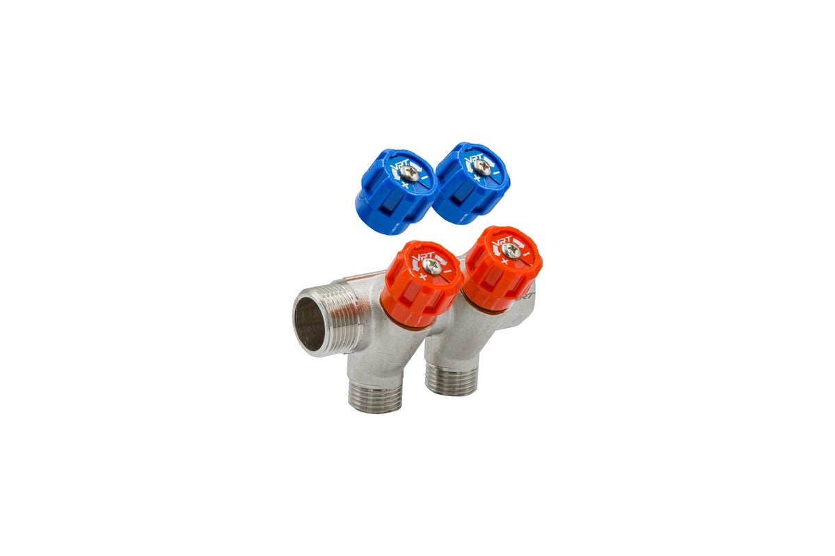 Коллектор VRT 3/4"x1/2", с регулировочными вентилями, 2 выхода 524076