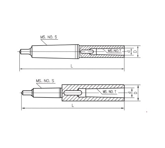 Втулка переходная SOVIS КМ1/КМ2 с лапкой, повышающая длинная L=160 мм 18945