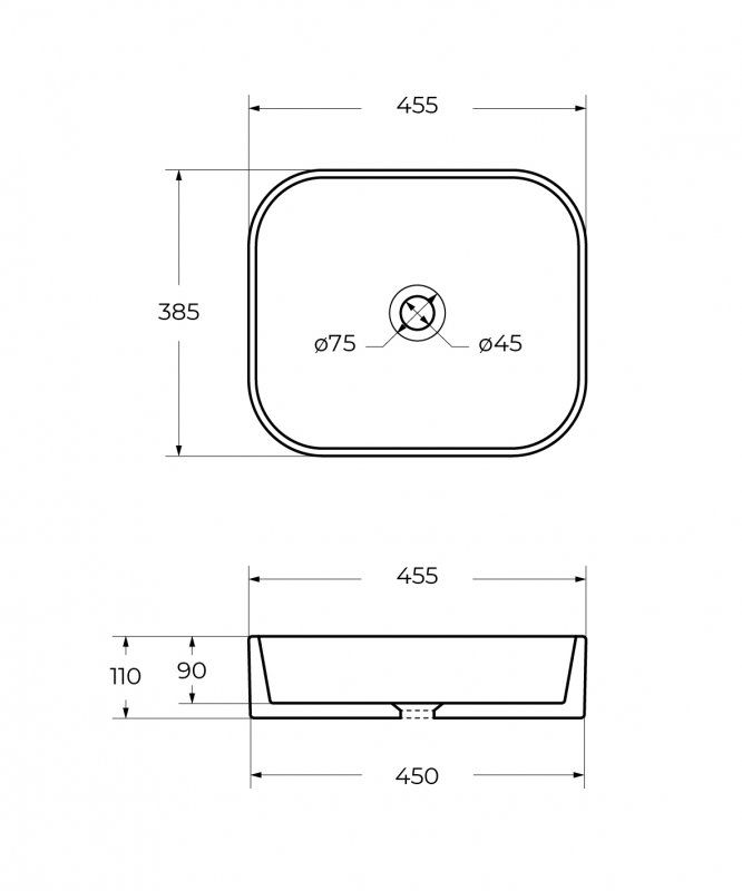 Раковина Cezares CZR-6450 45.5 см белый