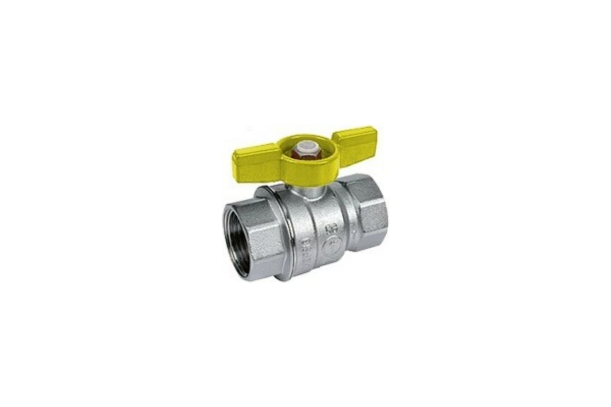Шаровой кран Giacomini 1, ВВ, ручка-бабочка жёлтая, хромированный R851 R851X005