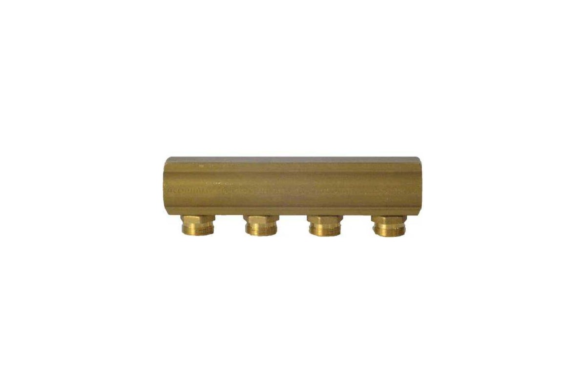 Коллектор латунный Giacomini 1 1/4" м/м, 4 выхода, н/р, база 18 мм, 50 мм R551SY044 040-0606