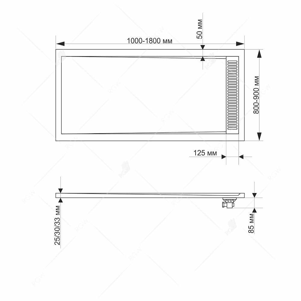 Поддон для душа RGW STM-W 80x100 каменный, комплект