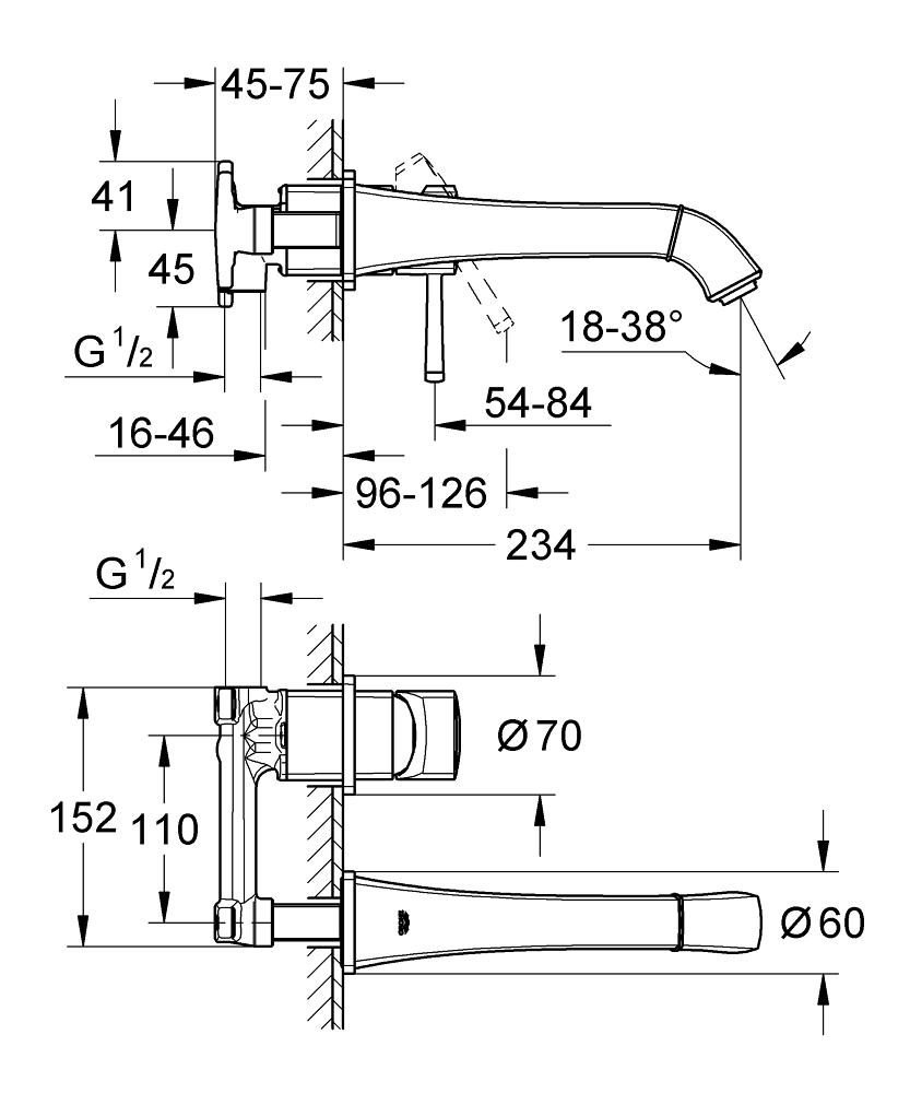 Смеситель для раковины Grohe Grandera 19930000 внешняя часть