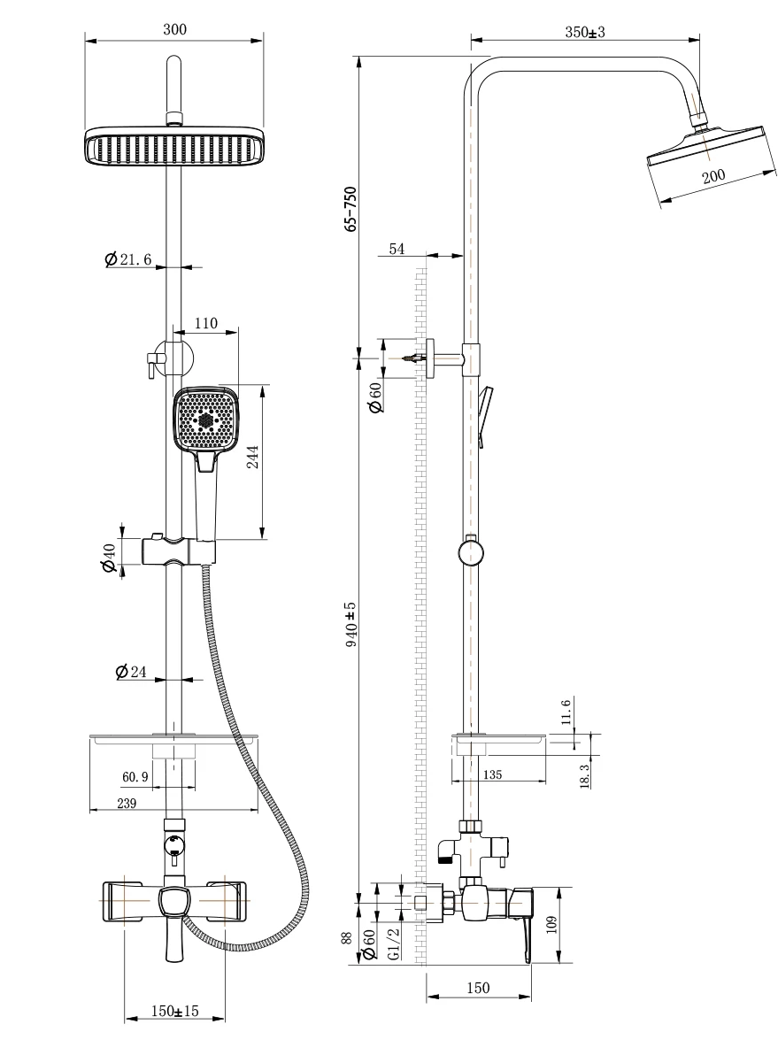 Душевая стойка Lemark Evitta LM0560C