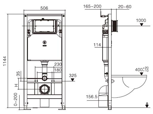 Комплект Weltwasser 10000011071 унитаз Salzbach 041 MT-BL + инсталляция + кнопка Amberg RD-WT