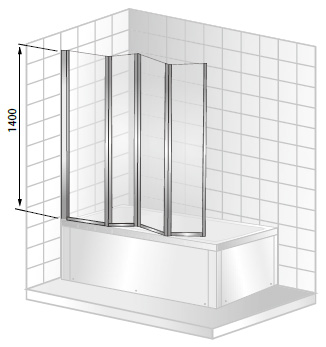 Шторка для ванны Cezares Pratico PRATICO-V-4-100/140-C-Cr 100x140 прозрачная