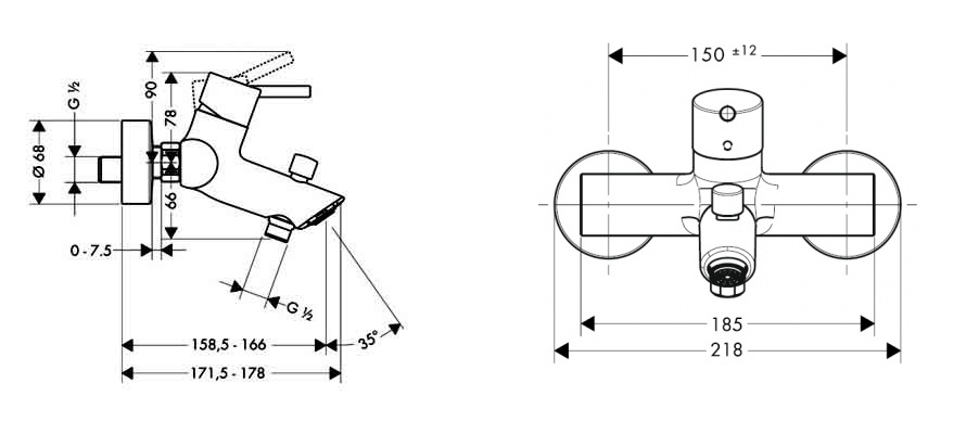 Смеситель для ванны Hansgrohe Talis S2 32440000