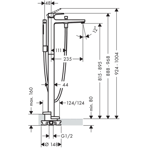 Напольный смеситель Hansgrohe Metropol 74532000