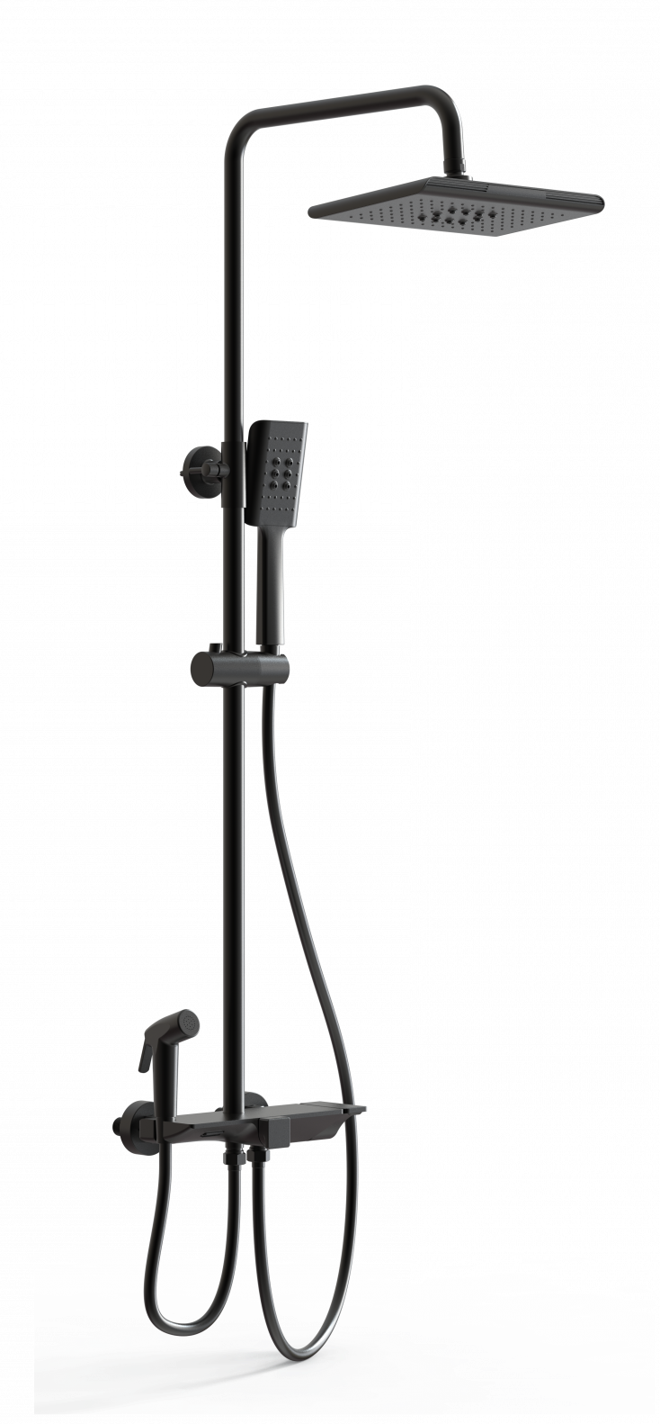 Душевая стойка Wonzon&Woghand WW-B3310-MB термостат, черный матовый