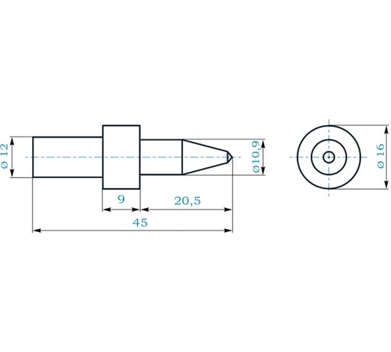 Термосверло H-Tools М12 шаг 1.75мм 10.9x20.5/45мм S=12мм 3651090 Термосверло H-Tools М12 шаг 1.75мм 10.9x20.5/45мм S=12мм 3651090