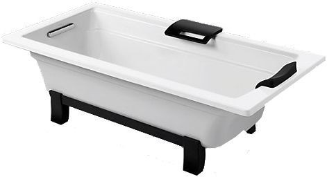 Чугунная ванна Jacob Delafon Archer 170x80см E6D907-0, с отверстиями для поручня, отдельностоящая