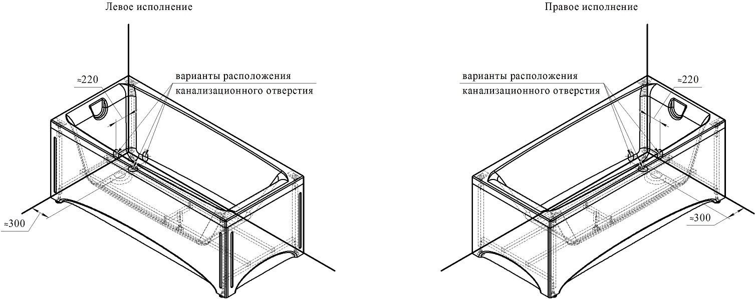 Акриловая ванна Ваннеса Веста 160x70 см