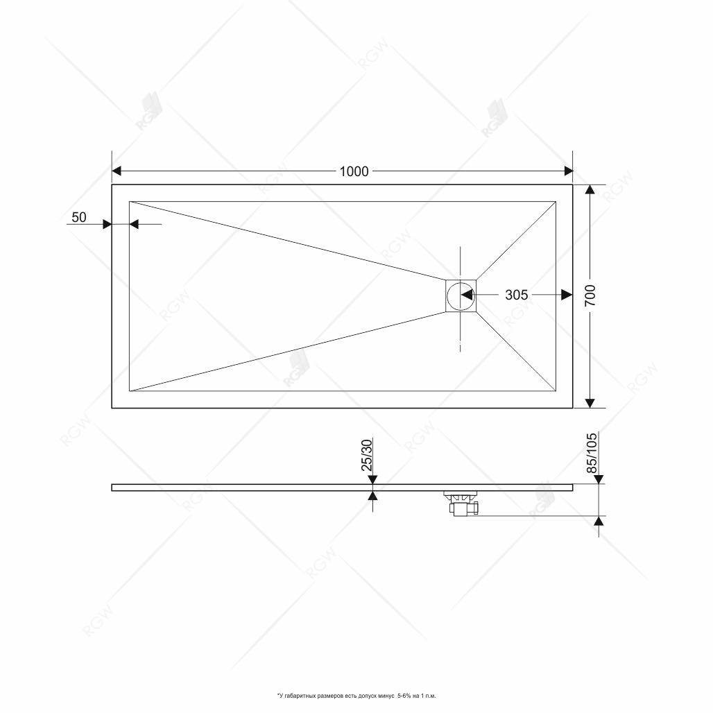 Поддон для душа RGW ST-W 16152716-01 160x70 белый