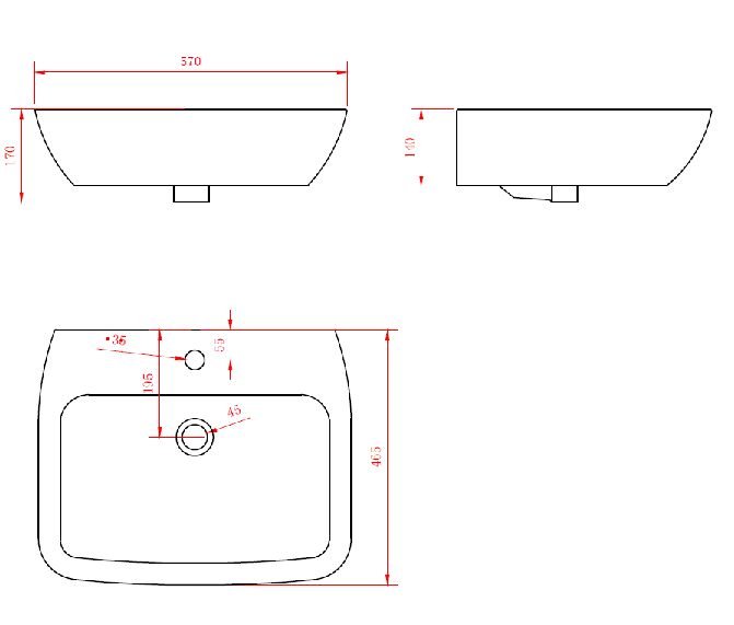 Раковина BelBagno Lago BB128L 57 см