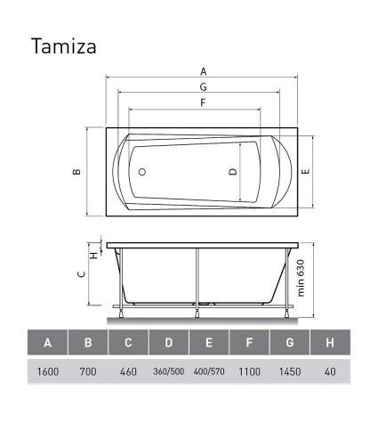 Акриловая ванна Relisan Tamiza 160x70 см