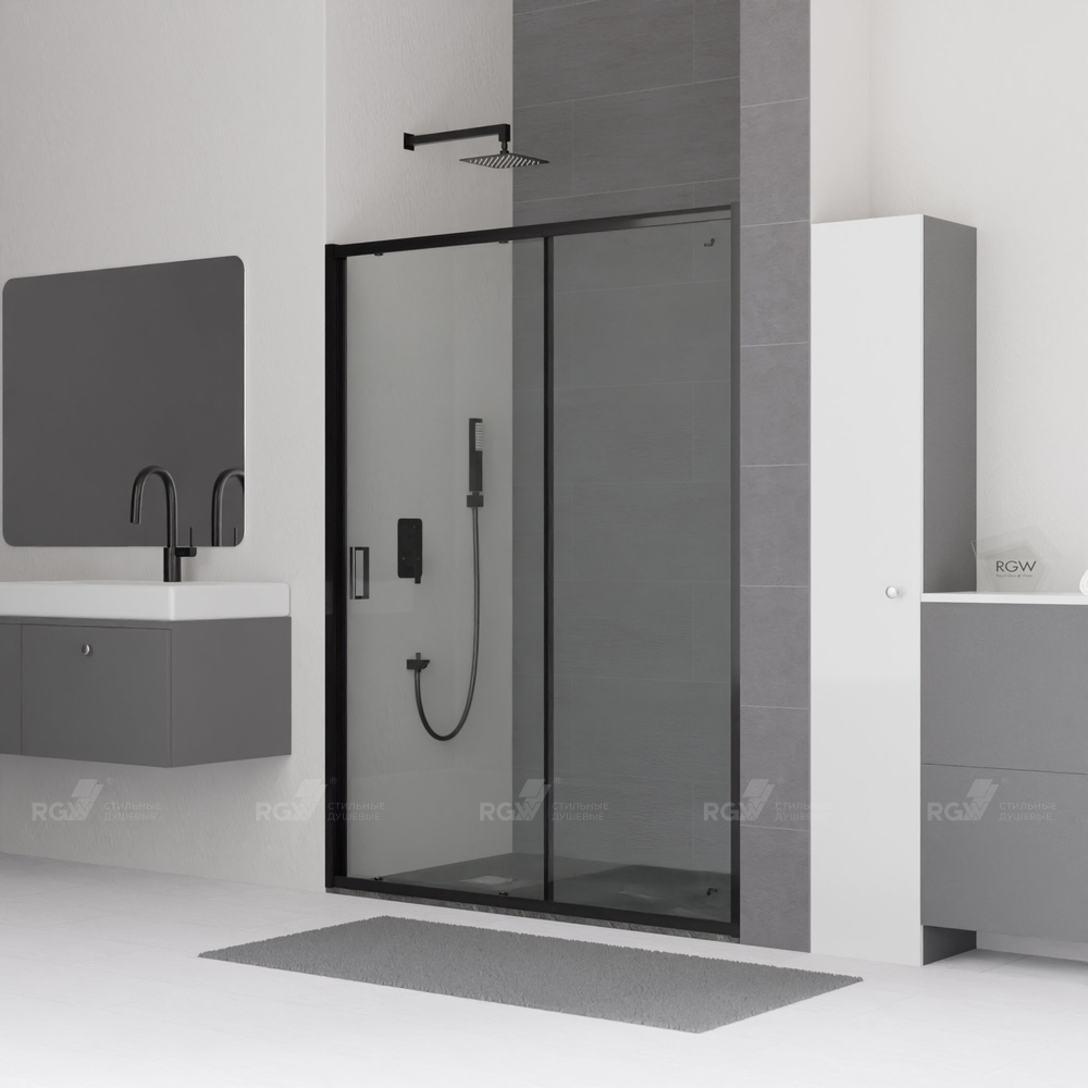 Душевая дверь RGW Classic CL-14B 100x185 прозрачное, черный