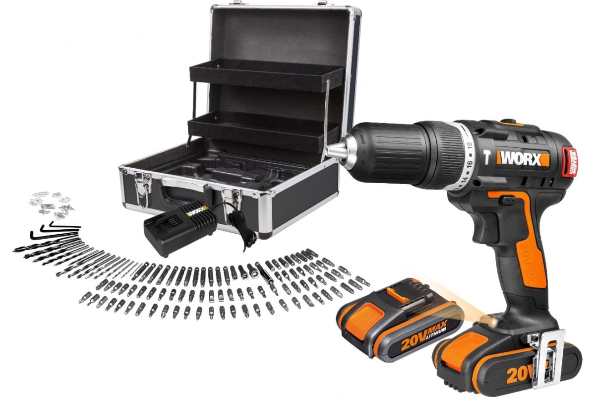 Ударная бесщеточная аккумуляторная дрель-шуруповерт Worx WX367.1
