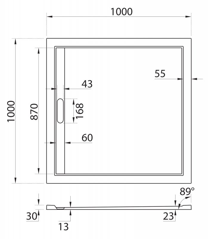 Поддон для душа Cezares TRAY-AS-A-100-30-W 100x100 из мрамора, белый