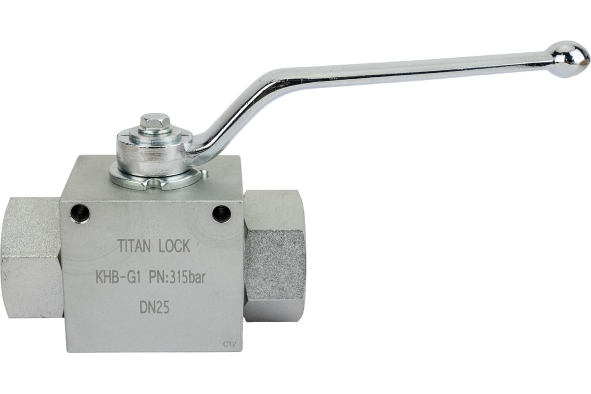 Гидравлический шаровой кран TITAN LOCK 1", типа ВР-ВР, с креп. отв., сталь TLHYDV1F