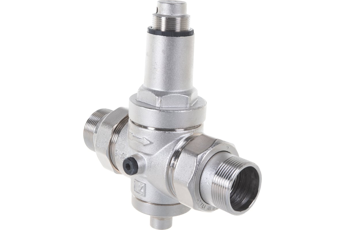 Редуктор давления MALGORANI Eurobrass с американками, НН, 1"1/2, PN25, никель 142.112.N